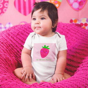 My little Sweet Strawberry Pink Girl Baby Nursery  Baby Bodysuit