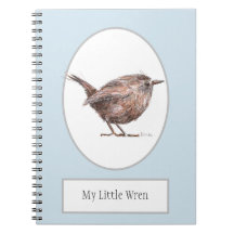 'My Little Wren' Bird Spiral Notebook