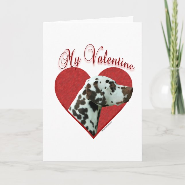 My Liver Dalmatian Valentine Holiday Card (Front)
