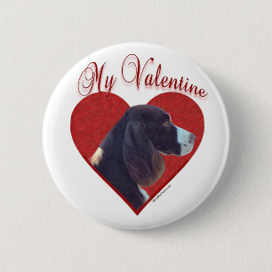My Liver English Springer Spaniel Valentine 6 Cm Round Badge