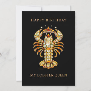 My Lobster Queen Bejewelled Birthday funny Invitation
