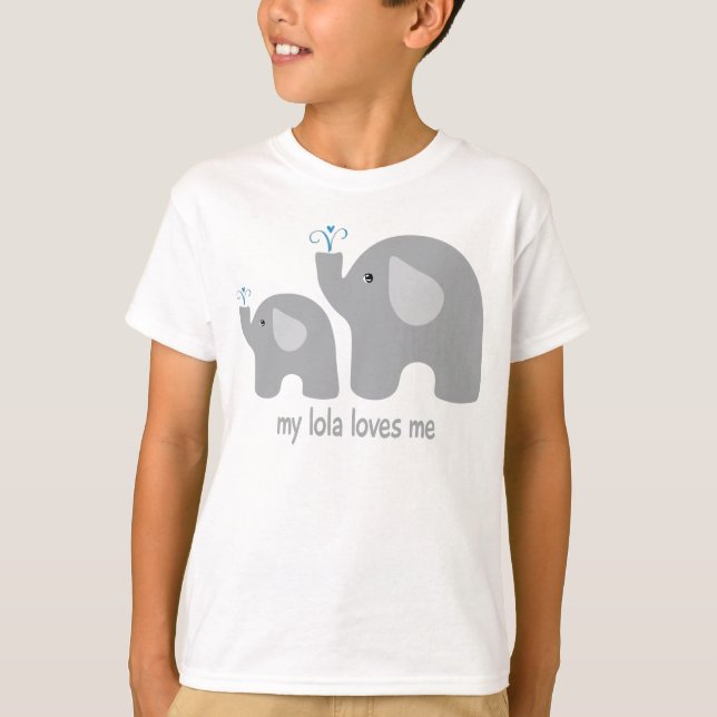 My Lola Loves Me - Elephant Shirt for Kids (Front)