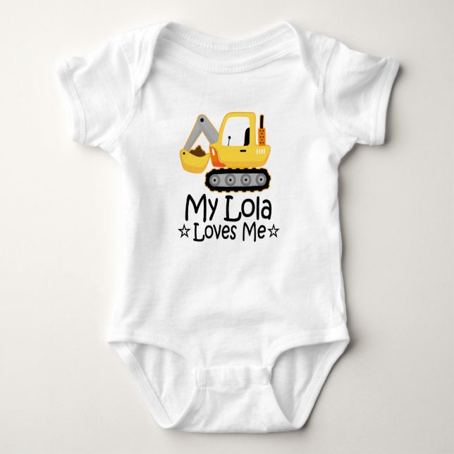 My Lola Loves Me Grandson Truck Baby Bodysuit (Front)