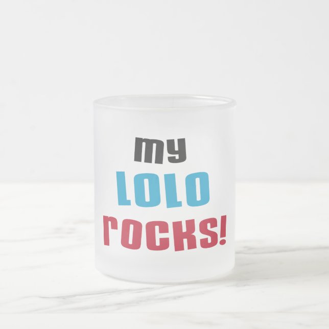 My Lolo Rocks T-shirts and Gifts Frosted Glass Coffee Mug (Center)