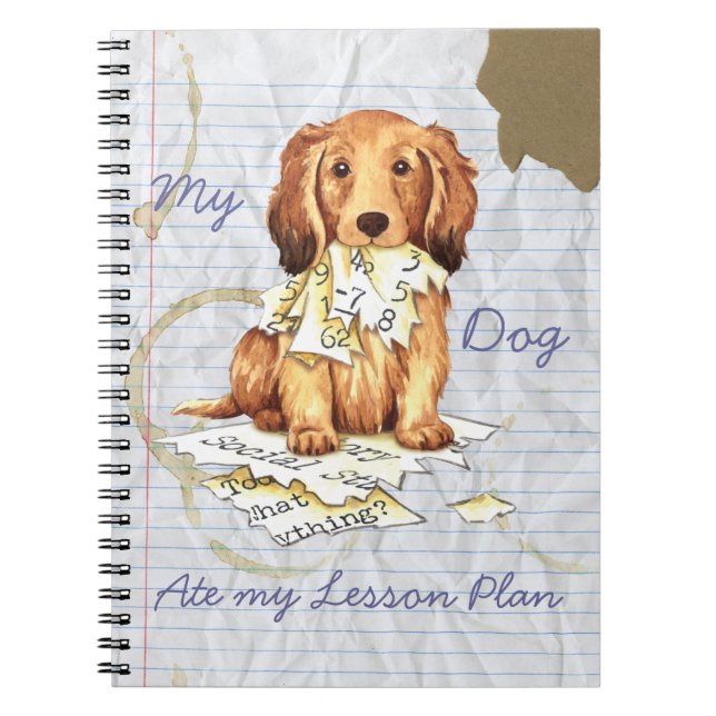 My Longhaired Dachshund Ate my Lesson Plan Notebook (Front)