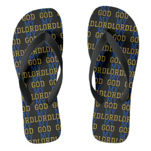 My Lord My God Biblical Black All-Over Unisex Jandals
