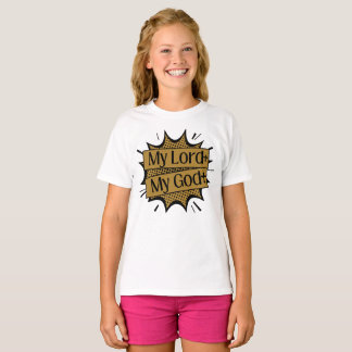 My Lord My God Biblical Cross Girl's T-Shirt