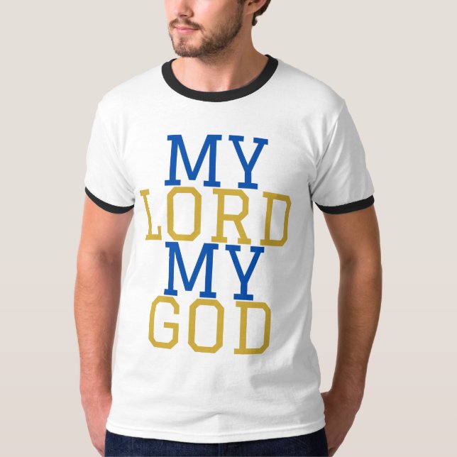 My Lord My God Biblical Mens Ringer T-Shirt (Front)
