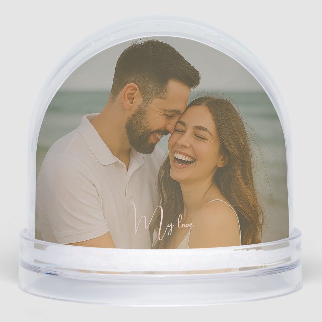 My love couple photo custom  snowglobe (Front)