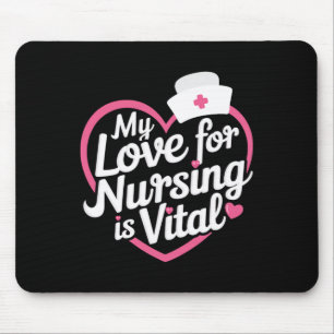 My Love For Nursing Is Vital Heart Nurse Funny Val Mouse Pad