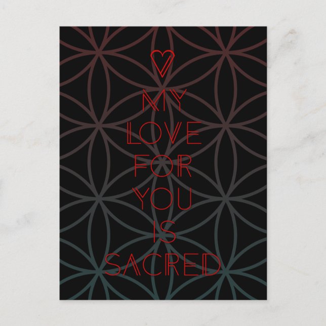 my love for you is sacred geometry postcard (Front)