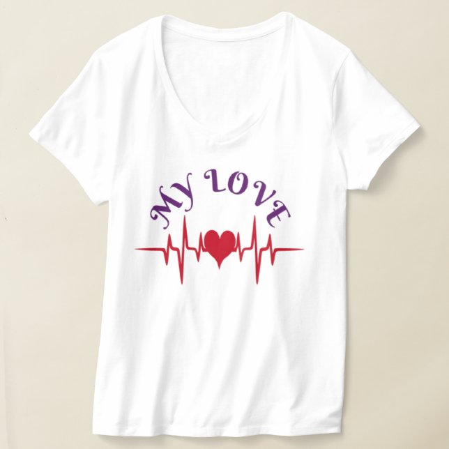My Love – Heartbeat on the Waves T-Shirt (Laydown)