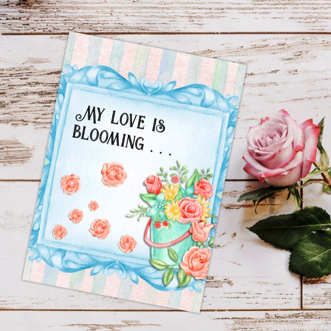 My Love is Blooming Roses Valentine's Day Holiday Card (Creator Uploaded)