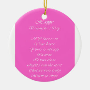 My love is in your heart valentine's day ceramic tree decoration