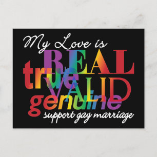 My Love Is Real Support Gay Marriage Postcard