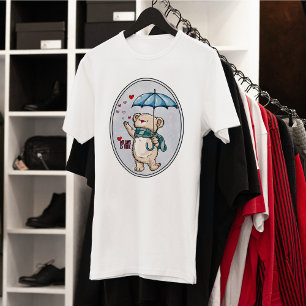 My Love Is True, Winter Bear With Umbrella T-Shirt