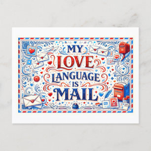 "My Love Language Is Mail" Postcard