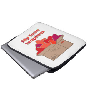 My love trophies in box full of Valentines hearts Laptop Sleeve