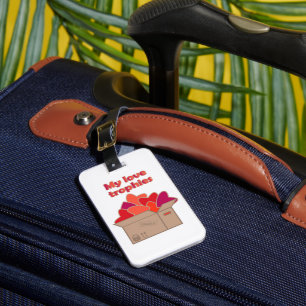 My love trophies in box full of Valentines hearts Luggage Tag