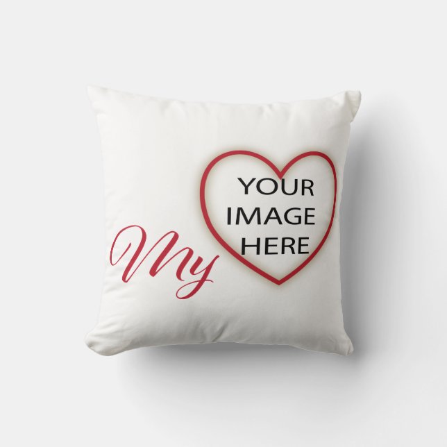 My Love with your image Heart Cushion (Front)