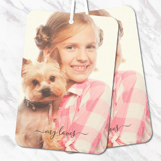 My Loves Photo Script Car Air Freshener