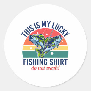My Lucky Fishing-shirt Youth Kids Womens Boys Funn Classic Round Sticker