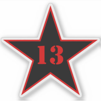 My Lucky Number Star - Number 13 - v2 (black)