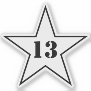 My Lucky Number Star - Number 13 - v2 (white)