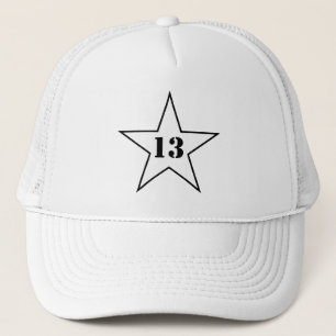 My Lucky Number Star - Number 13 - v2 (white) Trucker Hat