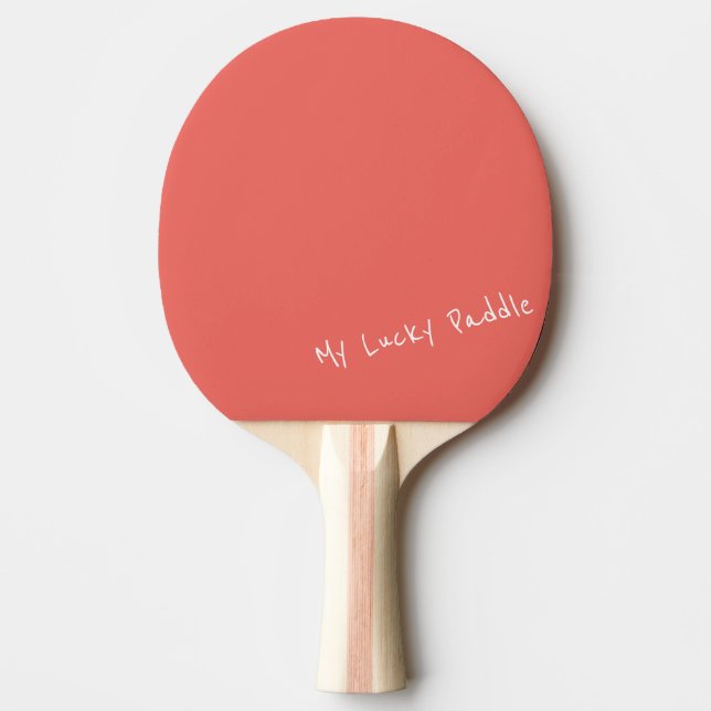 My Lucky Peach / Coral Colour Ping Pong Paddle (Front)