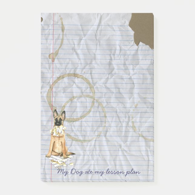 My Malinois Ate My Lesson Plan Post-it Notes (Front)
