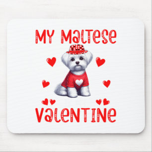 My Maltese Is My Valentine Hearts Costume Single O Mouse Pad