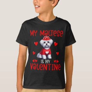My Maltese Is My Valentine Hearts Costume Single O T-Shirt