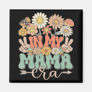 My Mama Era Floral Hippie Groovy Retro Daisy Mothe Magnet