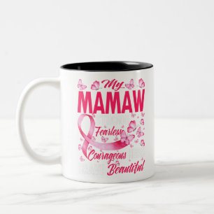 My Mamaw Pink Ribbon Warrior Breast Cancer Two-Tone Coffee Mug