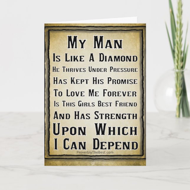 My Man Is As Precious As A Diamond Card (Front)