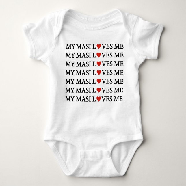 MY MASI LOVES ME RED HEART BABY BODYSUIT (Front)