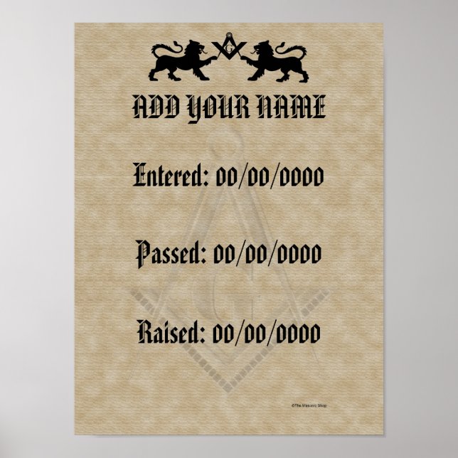 My Masonic History Poster (Front)