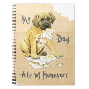 My Mastiff Ate My Homework Spiral Notebook