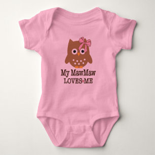 My Mawmaw Loves Me Granddaughter Owl Baby Bodysuit