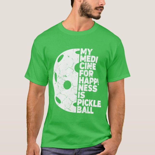 My Medicine for Happiness Ball Sports Athlete gift T-Shirt (Front)
