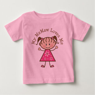 My Memaw Loves Me Stick Figure Baby T-Shirt