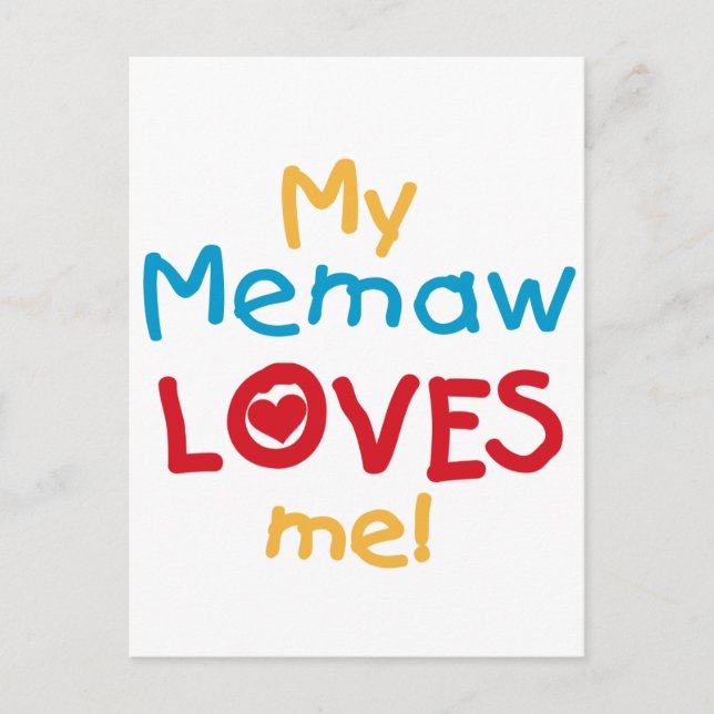 My Memaw Loves Me T-shirts and Gifts Postcard (Front)
