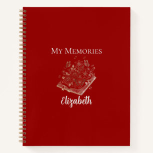 My memories elegant gift red and gold colour notebook