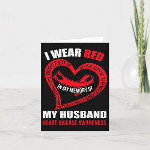 My Memory Of My Husband Heart Disease Awareness  Card