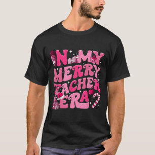 My Merry Teacher Era Retro Groovy Teacher Christma T-Shirt