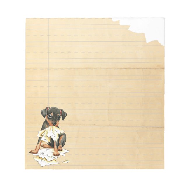 My Min Pin Ate My Homework Notepad (Front)