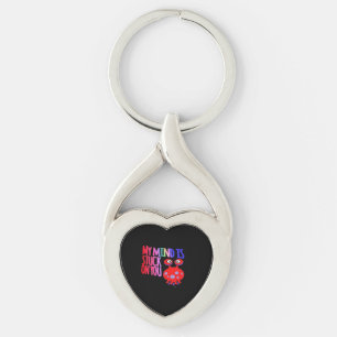 My Mind Is Stuck On You Heartfelt Minimal Design  Key Ring