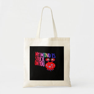 My Mind Is Stuck On You Heartfelt Minimal Design Tote Bag
