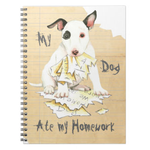 My Miniature Bull Terrier Ate My Homework Spiral Notebook
